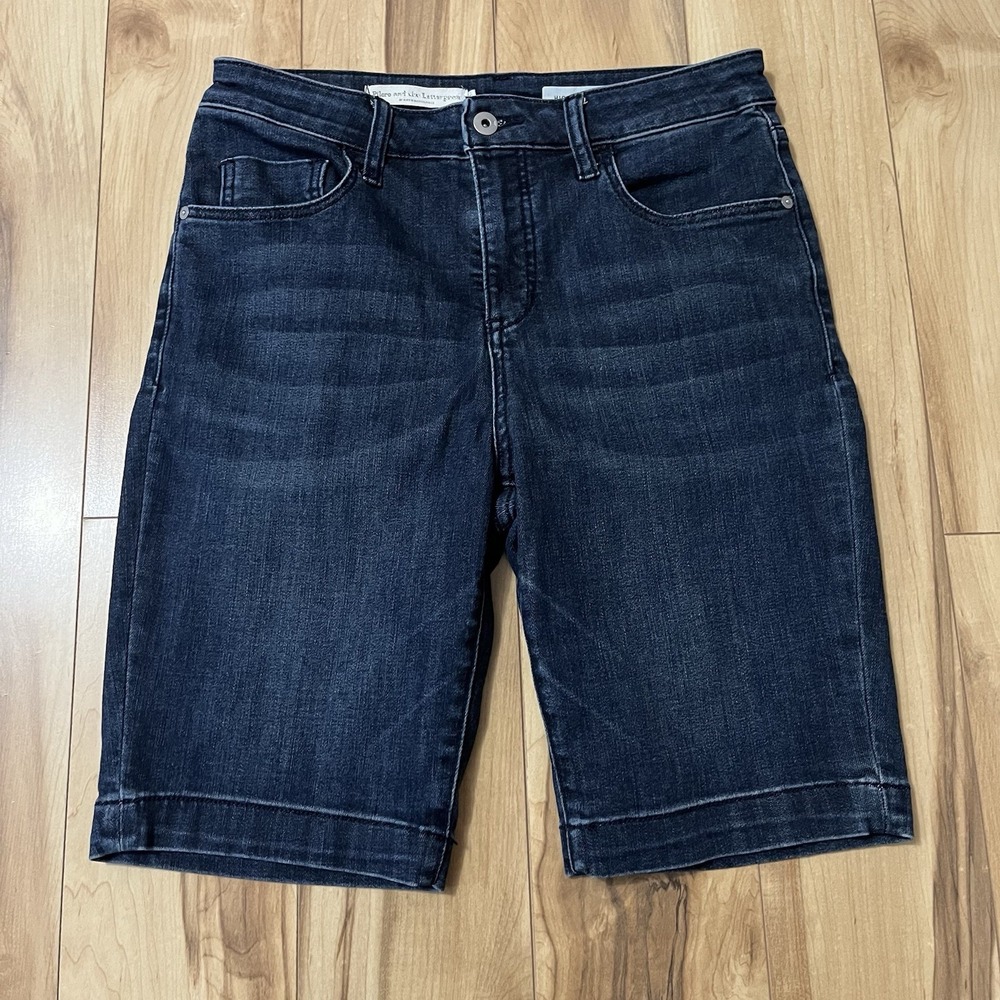 PILCRO Anthropologie 10" Bermuda Blue Jean Shorts Summer Preppy Denim Size 29